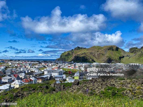 heimaey (home town) - vestmannaeyjar stock pictures, royalty-free photos & images