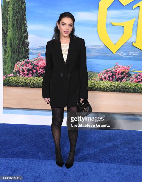 Odeya Rush arrives at the Premiere Of "Glass Onion: A Knives Out Mystery" at Academy Museum of Motion Pictures on November 14, 2022 in Los Angeles,...