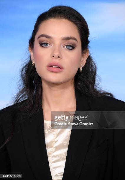Odeya Rush arrives at the Premiere Of "Glass Onion: A Knives Out Mystery" at Academy Museum of Motion Pictures on November 14, 2022 in Los Angeles,...