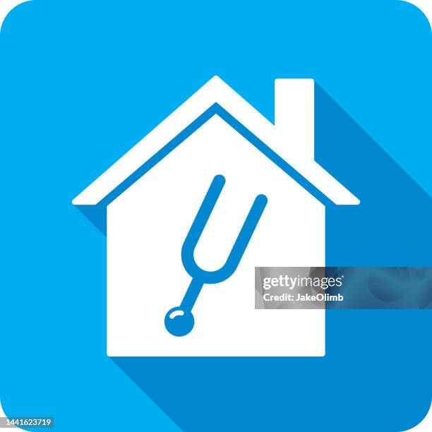 house tuning fork icon silhouette - tuning stock illustrations