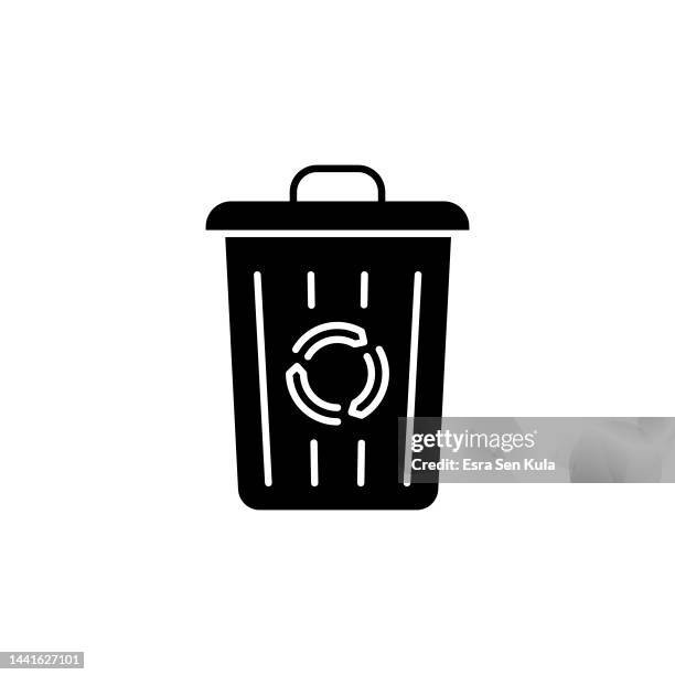 recycle bin solid flat icon. the icon is suitable for web pages, mobile apps, ui, ux, and gui design. - bin icon stock illustrations