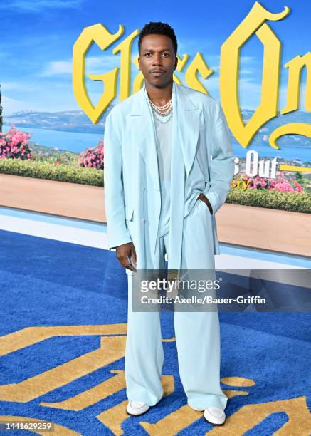 Leslie Odom Jr. Attends the Premiere of "Glass Onion: A Knives Out Mystery" at Academy Museum of Motion Pictures on November 14, 2022 in Los Angeles,...