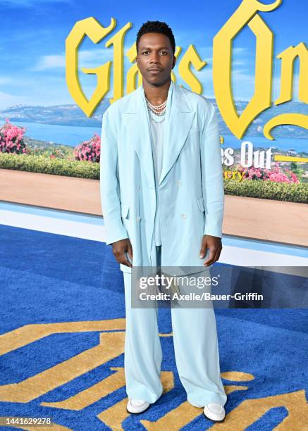 Leslie Odom Jr. Attends the Premiere of "Glass Onion: A Knives Out Mystery" at Academy Museum of Motion Pictures on November 14, 2022 in Los Angeles,...