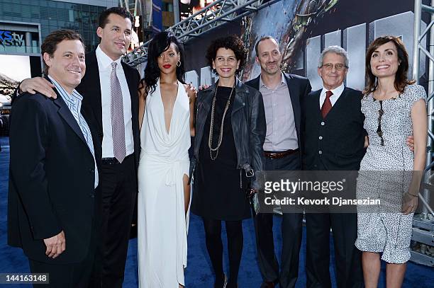 Universal Pictures chairman Adam Fogelson, producer Scott Stuber, actress Rihanna, Universal Pictures co-chairman Donna Langley, Universal Pictures...