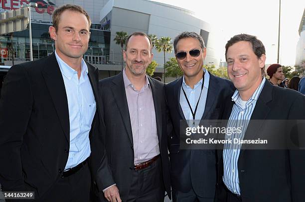 Tennis player Andy Roddick, Universal Pictures president Jimmy Horowitz, Ari Emanuel, and Universal Pictures chairman Adam Fogelson attend the Los...