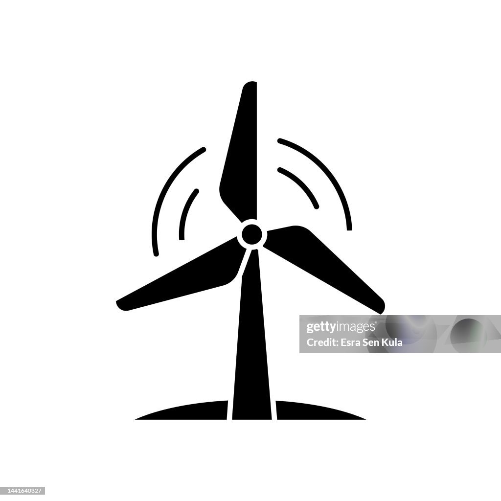 風力タービンのソリッドフラットアイコン。アイコンは、Webページ、モバイルアプリ、UI、UX、およびGUIデザインに適しています。