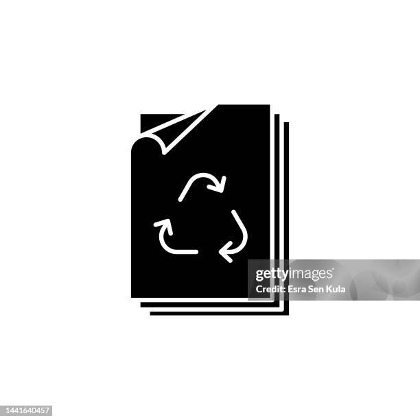 recycled paper solid flat icon. the icon is suitable for web pages, mobile apps, ui, ux, and gui design. - packaging waste stock illustrations