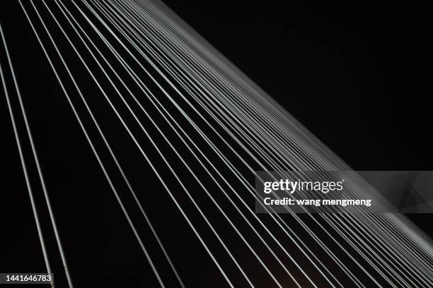 white lines on a black background - wire rope stock pictures, royalty-free photos & images