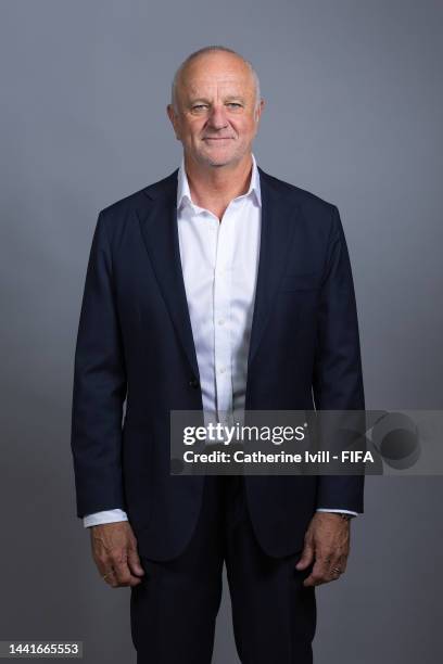 Graham Arnold, Head Coach of Australia poses during the official FIFA World Cup Qatar 2022 portrait session on November 15, 2022 in Doha, Qatar.