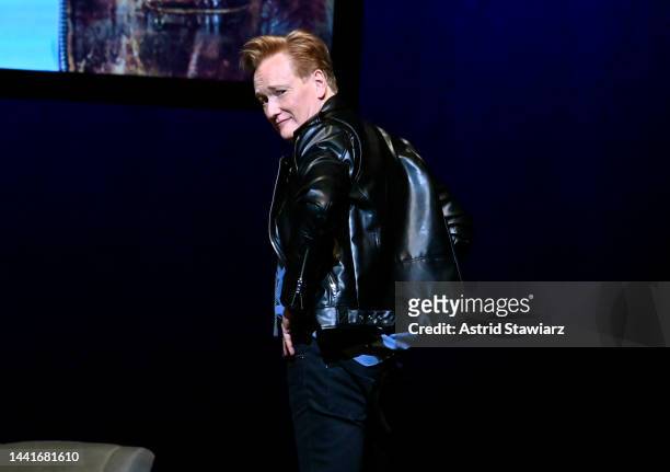 Conan O'Brien tapes an episode Of His "Conan O'Brien Needs A Friend" podcast at the Beacon Theatre on November 11, 2022 in New York City. SiriusXM...