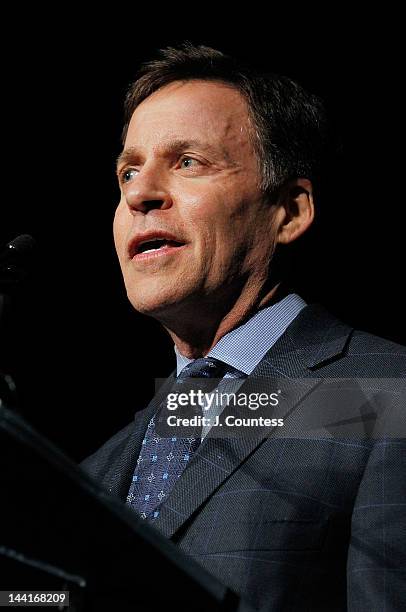 Sports Journalist Bob Costas accepts the 2012 Vin Scully Lifetime Achievement Award in Sports Broadcasting for Al Michaels at the 5th annual WFUV...