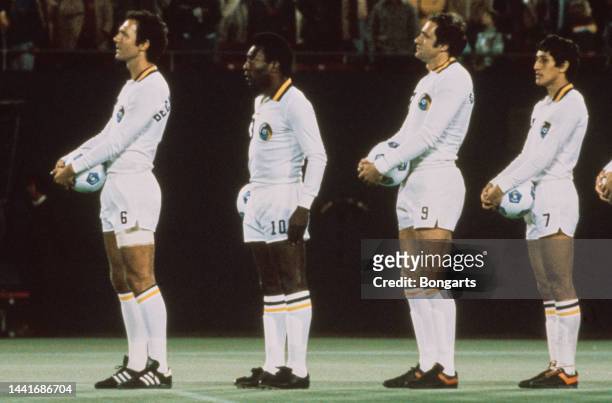 German footballer Franz Beckenbauer, Brazilian former professional footballer Pele, Italian footballer Giorgio Chinaglia , Paraguayan footballer...