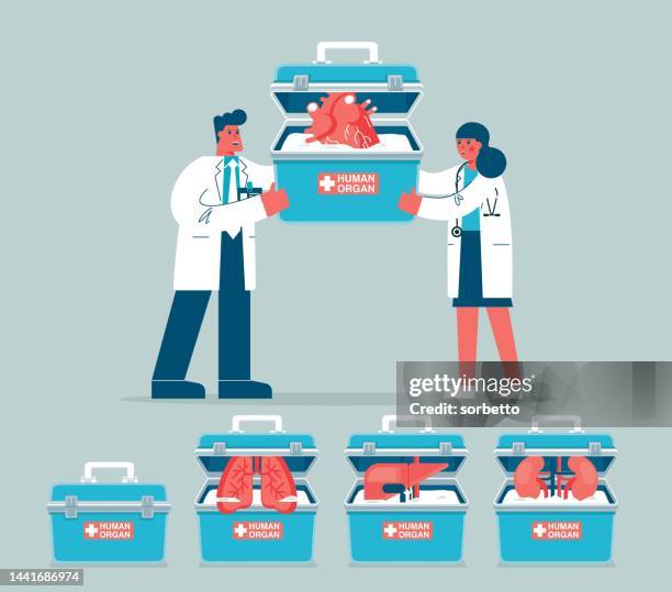 triumphant businessman on stepssurgeon with organ donation - operating gown stock illustrations