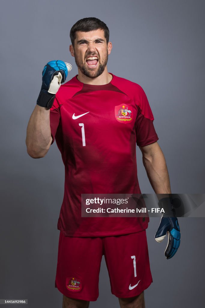 Mathew Rynard Mathew Ryan of Australia poses during the official FIFA World Cup ...