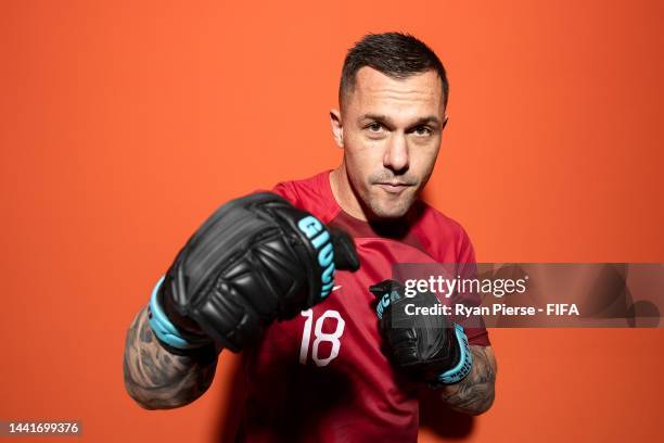 Danny Vukovic of Australia poses during the official FIFA World Cup Qatar 2022 portrait session on November 15, 2022 in Doha, Qatar.