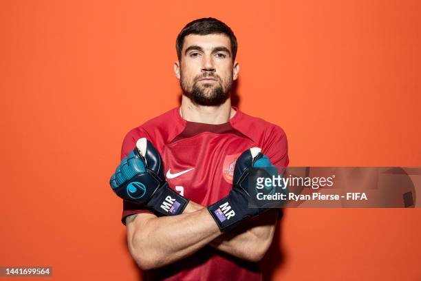 Mathew Ryan of Australia poses during the official FIFA World Cup Qatar 2022 portrait session on November 15, 2022 in Doha, Qatar.