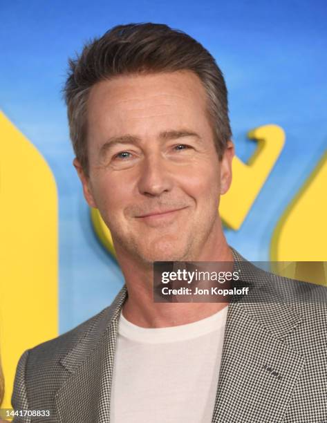 Edward Norton attends Premiere Of "Glass Onion: A Knives Out Mystery" at Academy Museum of Motion Pictures on November 14, 2022 in Los Angeles,...