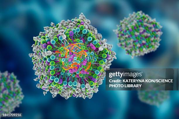 stockillustraties, clipart, cartoons en iconen met lipid nanoparticle mrna vaccine, illustration - nanodeeltje