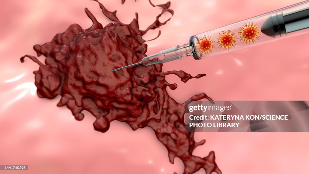Oncolytic viral therapy, conceptual illustration