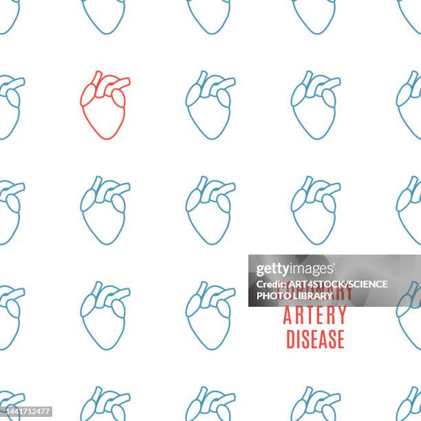 coronary artery disease, conceptual illustration - acute angle stock pictures, royalty-free photos & images