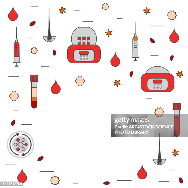 prp, conceptual illustration - alternative therapy stock illustrations