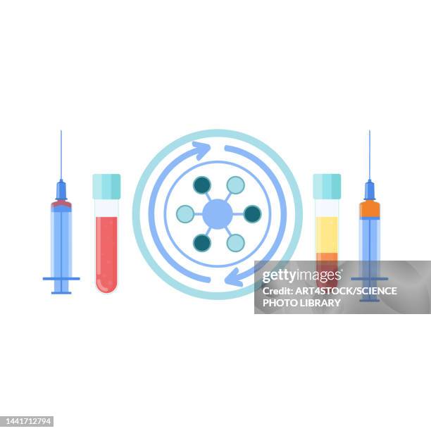 ilustraciones, imágenes clip art, dibujos animados e iconos de stock de prp procedure, conceptual illustration - plasma rico en plaquetas