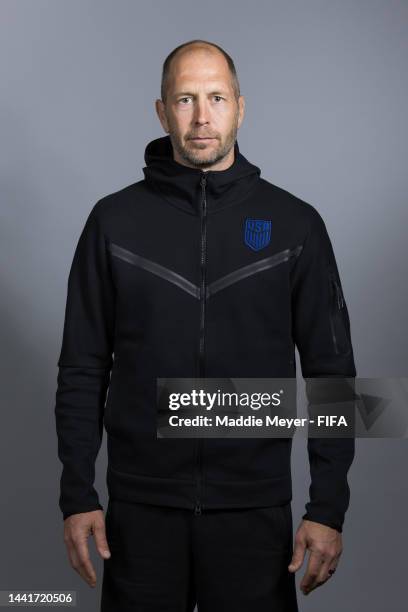 Gregg Berhalter of United States poses during the official FIFA World Cup Qatar 2022 portrait session at on November 15, 2022 in Doha, Qatar.