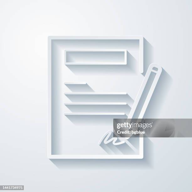 contract. icon with paper cut effect on blank background - inheritance stock illustrations