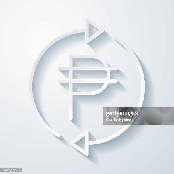 change and transfer pesos. icon with paper cut effect on blank background - peso stock illustrations