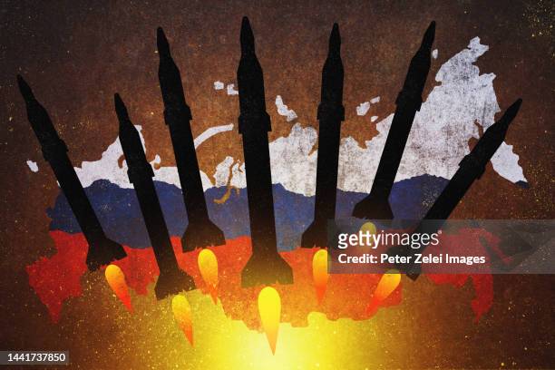 russian missiles - arma nuclear imagens e fotografias de stock