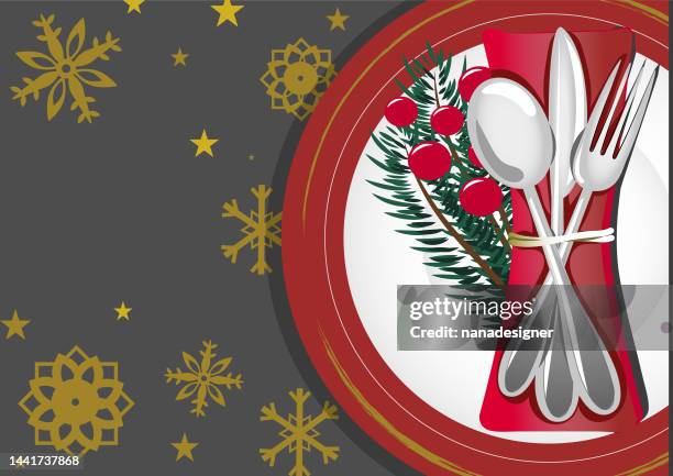 christmas equipment - dinner party background stock illustrations