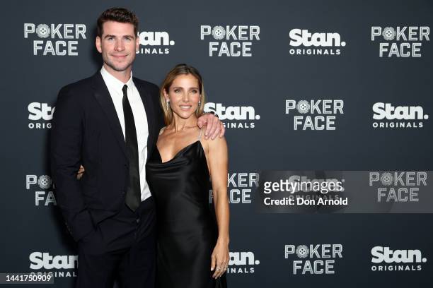 Liam Hemsworth and Elsa Pataky attend the Australian Premiere of Poker Face at Hoyts Entertainment Quarter on November 15, 2022 in Sydney, Australia.