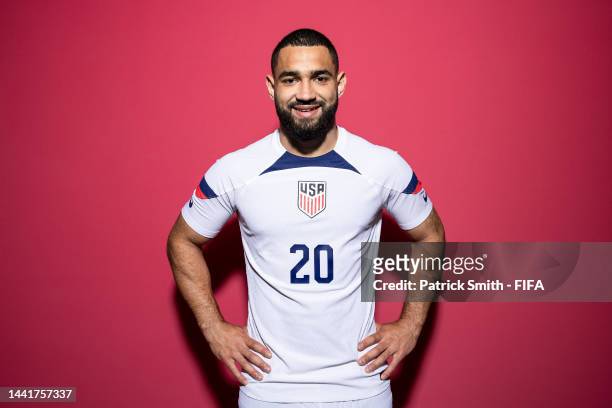 Cameron Carter-Vickers of United States poses during the official FIFA World Cup Qatar 2022 portrait session at on November 15, 2022 in Doha, Qatar.