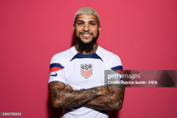 Deandre Yedlin of United States poses during the official FIFA World Cup Qatar 2022 portrait session at on November 15, 2022 in Doha, Qatar.