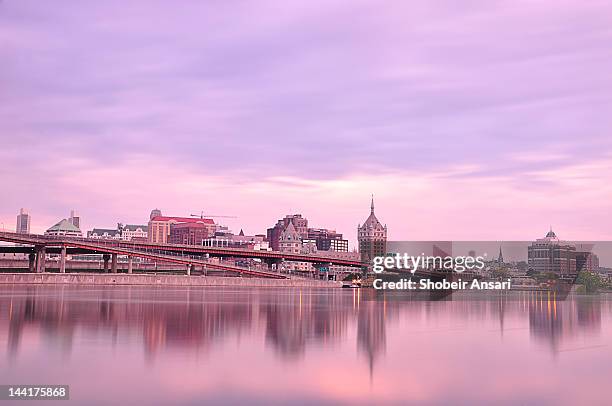 downtown albany at sunrise - albany new york stock pictures, royalty-free photos & images