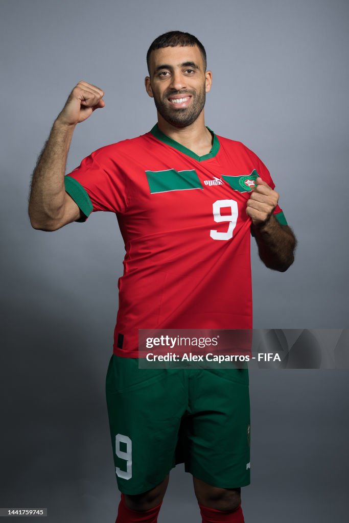 Hamdallah Abderrazak Hamdallah of Morocco poses during the official FIFA World ...
