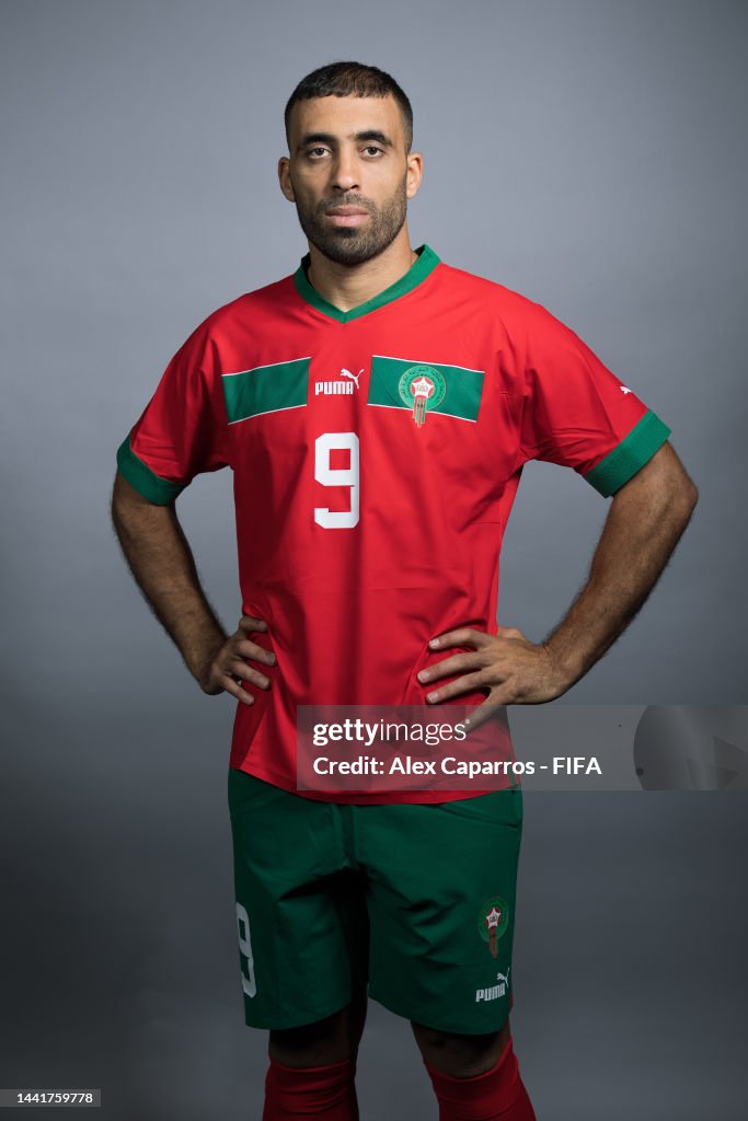 Hamdallah Abderrazak Hamdallah of Morocco poses during the official FIFA World ...