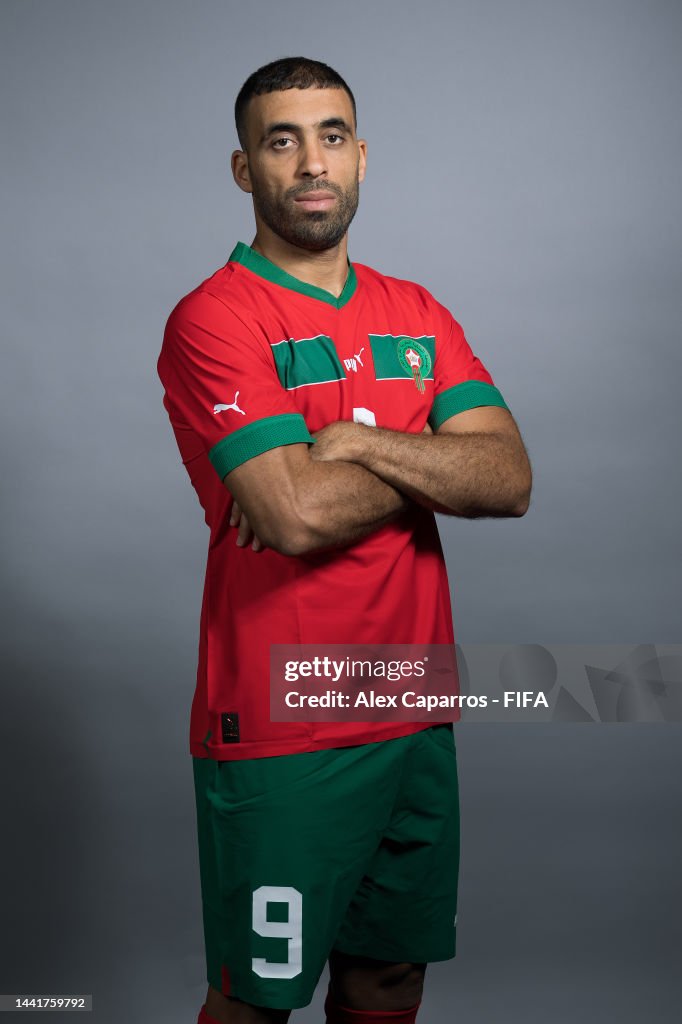 Hamdallah Abderrazak Hamdallah of Morocco poses during the official FIFA World ...