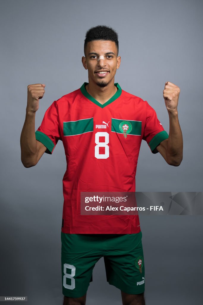 Azzedine Ounahi Of Morocco Poses During The Official FIFA World Cup azzedine-ounahi-of-morocco-poses-during-the-official-fifa-world-cup