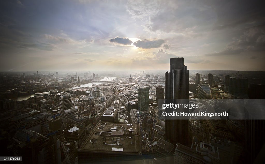 London City skyline looking West