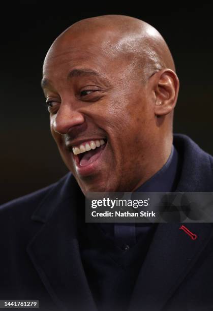 Dion Dublin former professional footballer, television presenter and pundit during the Emirates FA Cup First Round Replay match between Derby County...