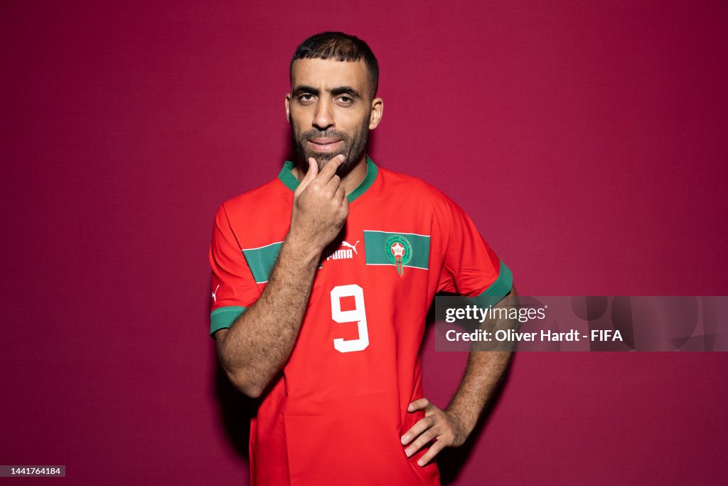 Hamdallah Abderrazak Hamdallah of Morocco poses during the official FIFA World ...