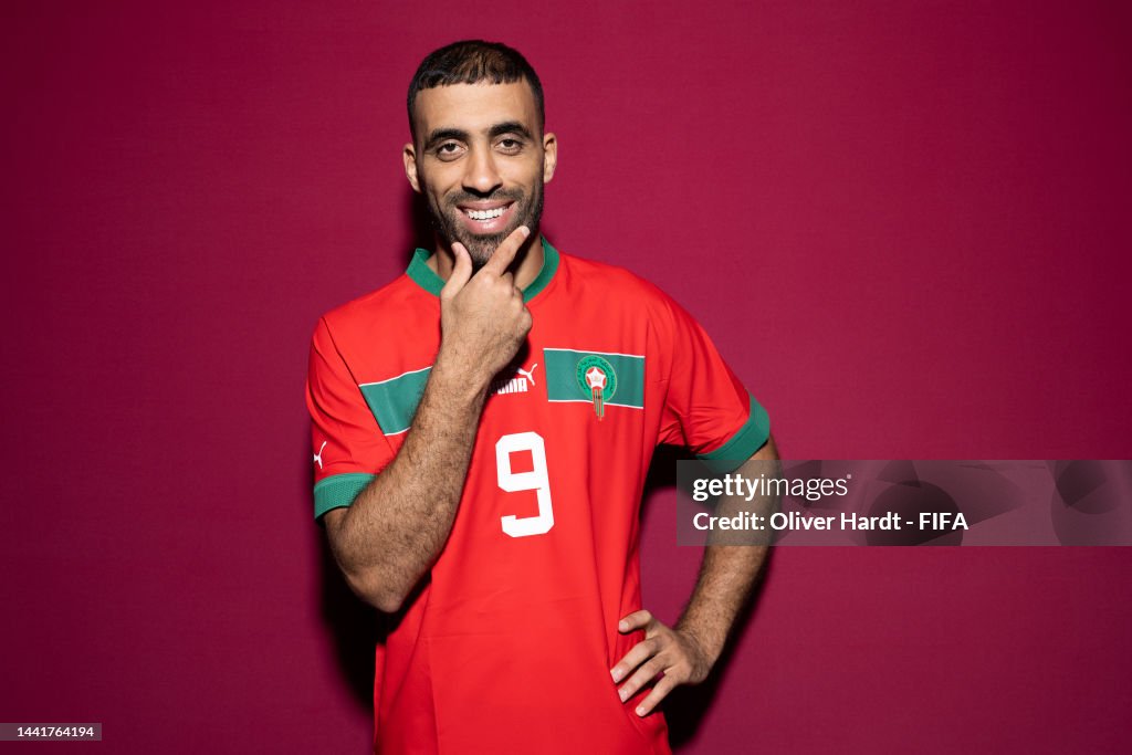 Hamdallah Abderrazak Hamdallah of Morocco poses during the official FIFA World ...