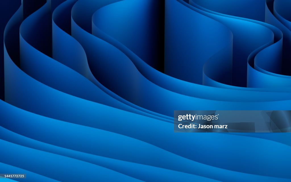 3D rendered blue waves