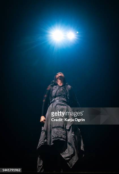 Amy Lee of Evanescence performs at Utilita Arena Birmingham on November 15, 2022 in Birmingham, England.