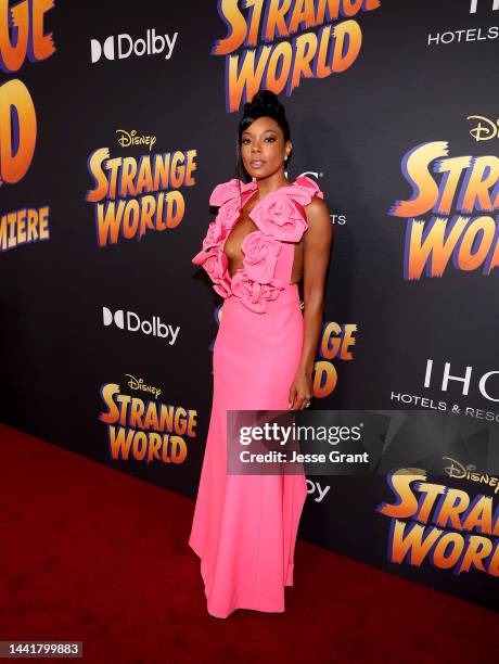 Gabrielle Union attends the world premiere of Walt Disney Animation Studios' Strange World at El Capitan Theatre in Hollywood, California on November...