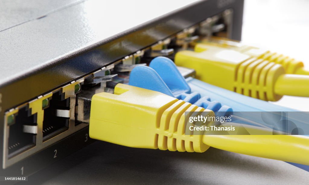 Ethernet Cable In Computer Network Ethernet Cables Connected To A Computer Network High-Res Stock Photo ...