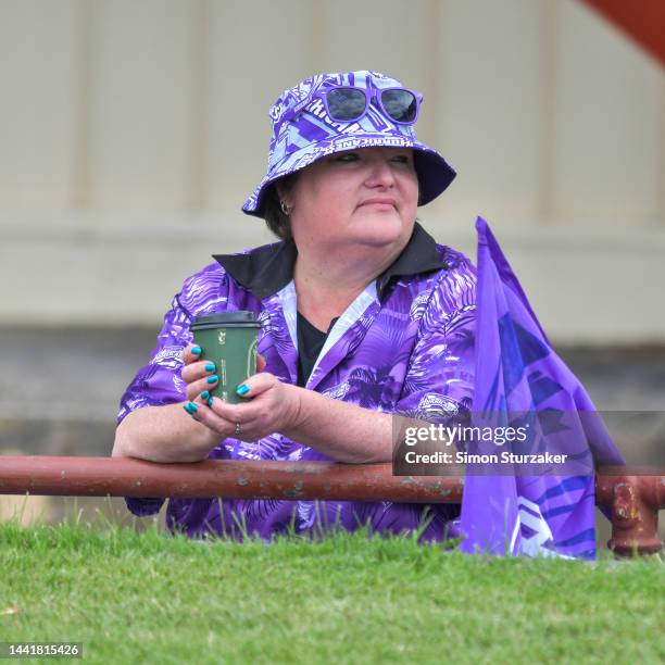 Hurricanes fan ahead of the Women's Big Bash League match between the Melbourne Stars and the Hobart Hurricanes at Latrobe Recreation Ground, on...