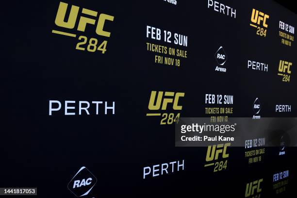 General views during a UFC 284 media opportunity at RAC Arena on November 16, 2022 in Perth, Australia.