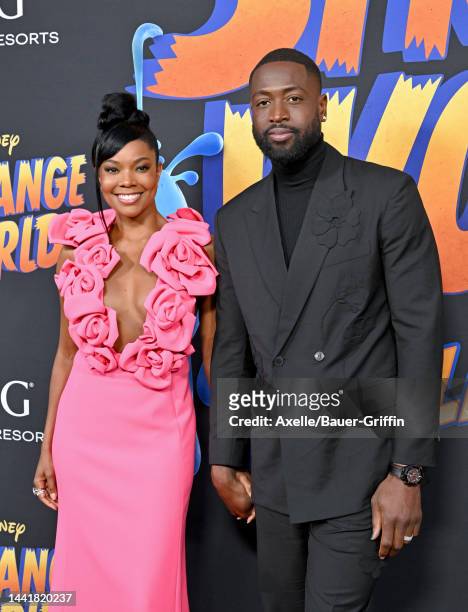 Gabrielle Union and Dwyane Wade attend Disney's "Strange World" Premiere at El Capitan Theatre on November 15, 2022 in Los Angeles, California.